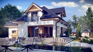 Atraktivna hiša tradicionalne oblike z opcijo ureditve sobe nad garažo 