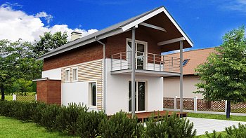 Načrt ožje, nadstropne hiše, z dvokapno streho, idealne za zelo ozke parcele.
