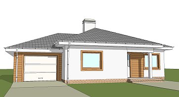 Verzija z garažo z leve strani in naklonom strehe 24 stopinj