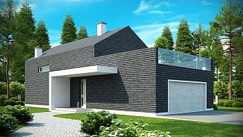 Svojstvena, moderna hiša, prefinjenega dizajna, s terasami, primerna tudi za ožje parcele