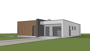 Zmanjšana verzija z garažo za en avto