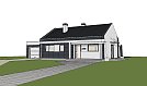 Zidana varianta z enojno garažo z leve strani