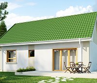 Projekt hiše z dvokapno streho in opcijo izgradnje mansarde, ugodna cena gradnje