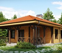 Pritlična lesena hiša, možna tudi v zidani tehnologiji, s teraso, idealna kot  vikend hiša