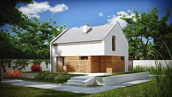 Projekt energetsko varčne hiše moderne oblike, s funkcionalnim razporedom prostorov