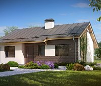 Pritlična hiša, enostavna in cenovno ugodna za gradnjo, z dvokapno streho