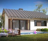 Pritlična hiša, enostavna in cenovno ugodna za gradnjo, z dvokapno streho