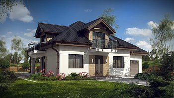 Privlačna in funkcionalna mansardna hiša v klasičnem stilu s prostornim dnevnim delom 