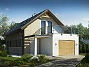 Z299. Lepa hiša enostavnih linij, z dvokapno streho, za ožje parcele in garažo s prednje strani.