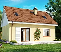 Manjša hiša, enostavne oblike, ugodna za gradnjo, idealna za manjše parcele.