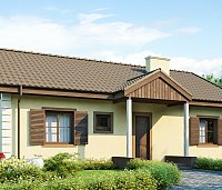 Tipski načrt hiše z ugodno ceno gradnje, z dvokapno streho, površine okoli 100 m2
