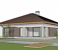 Varianta projekta z96 s pokrito teraso in sprememenjeno obliko oz. potekom strehe