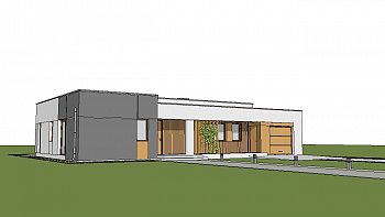Verzija projekta hiše  Zx102 z enojno garažo.